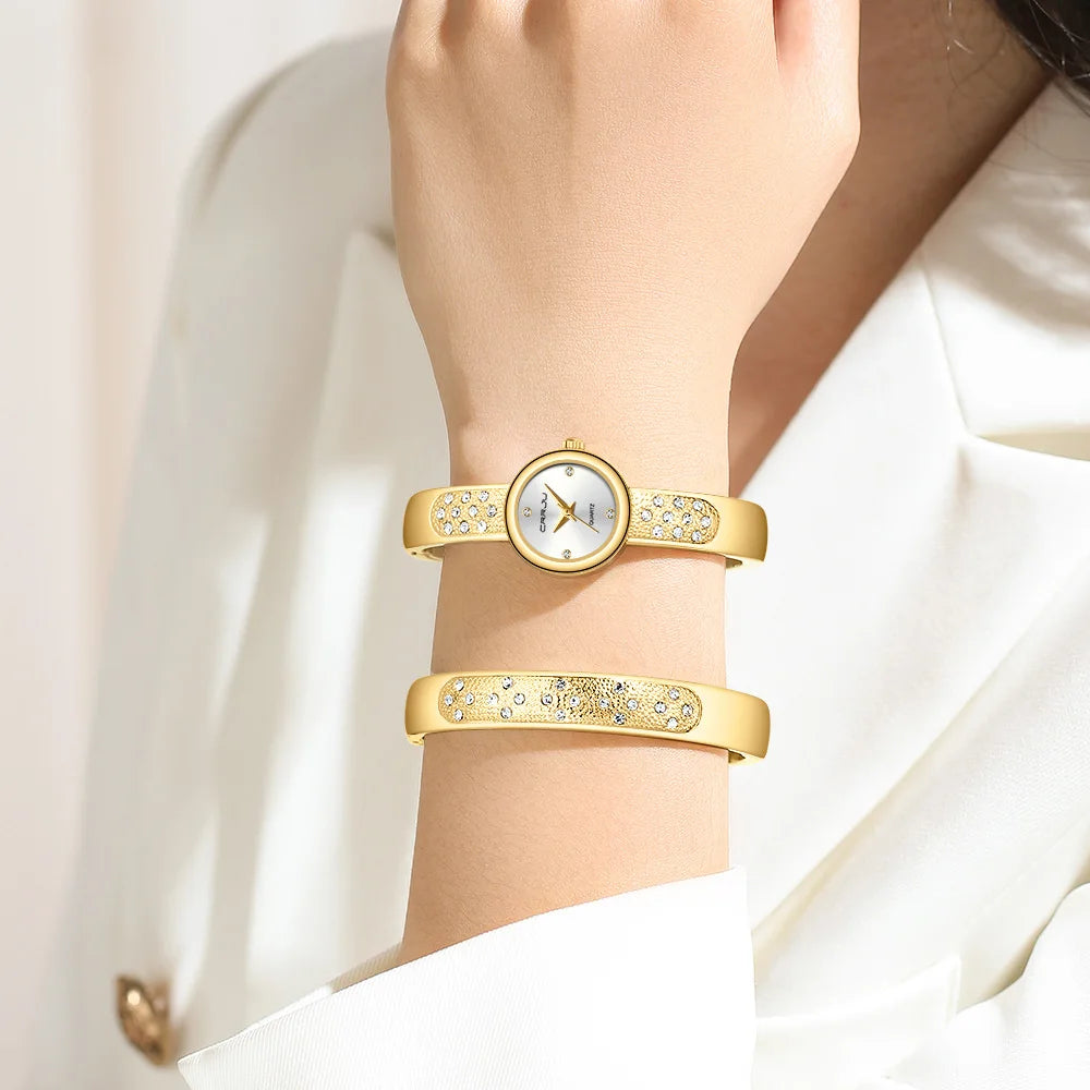 Elegance Quartz Watch With Diamond Dial And Bracelet