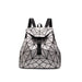Backpack Geometric Grid Bag for Everyday Essentials - Sliver