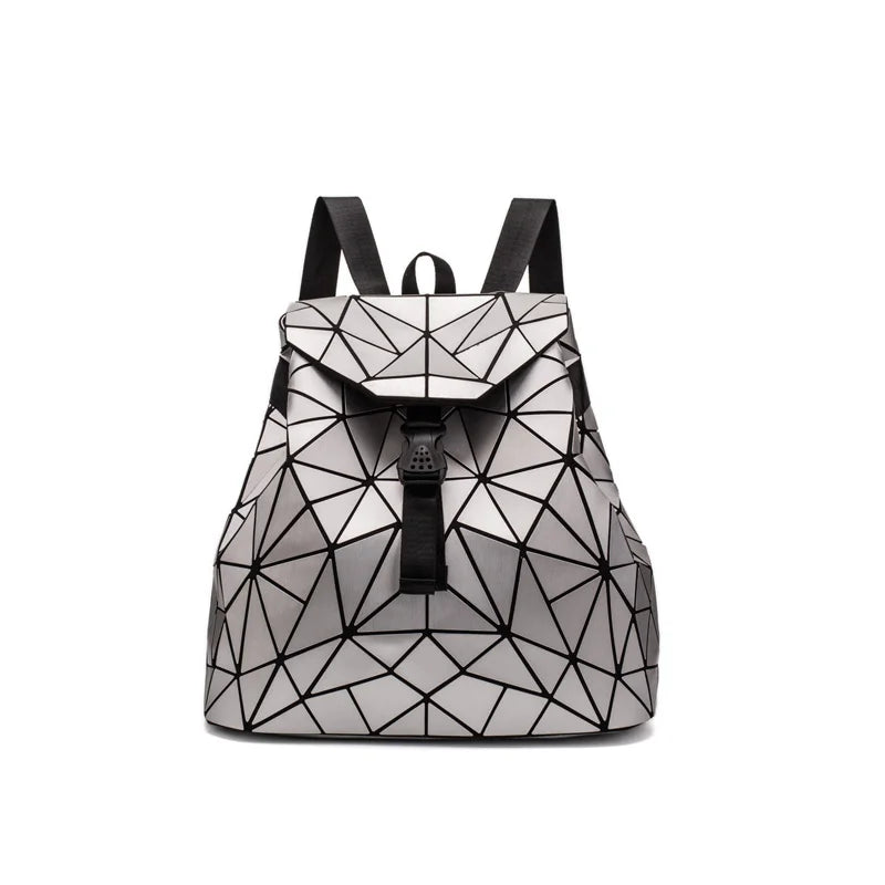 Backpack Geometric Grid Bag for Everyday Essentials - WO2MEN