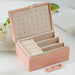 PU Leather Jewellery Storage Box with Ring Compartments - Pink V2