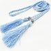 Elegant Braided Rope Tassel Belt for Women Waist - Light Blue