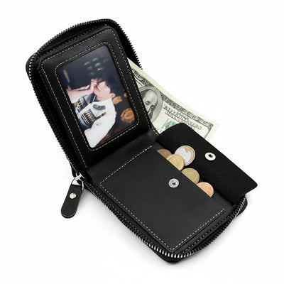 Wallet in Korean Style with Zipper and Coin Pocket - WO2MEN