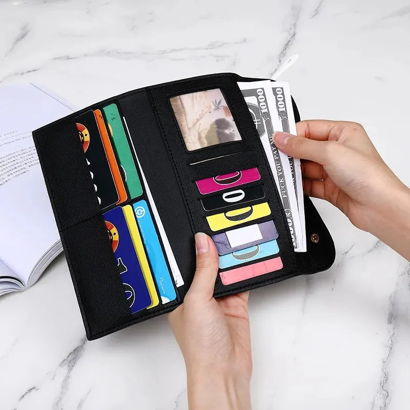 Wallet D Buckle Long Card Holder Organizer For Travel - WO2MEN