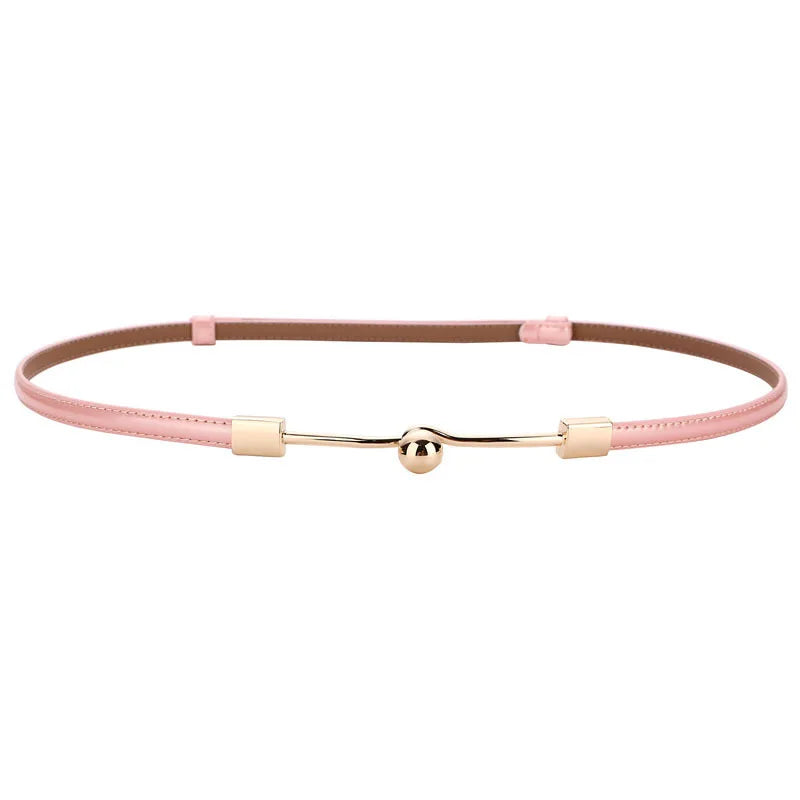 Elegant Decorative Bar Belt with Sphere Charm - Pink