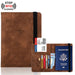Passport Card Organizer With RFID Shielding Wallet Plus - Brown