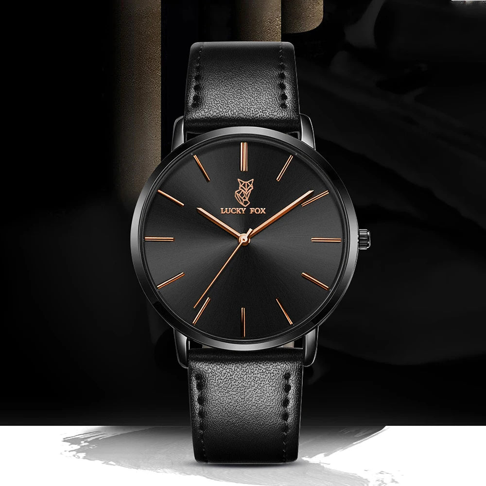 Watch Featuring Leather Strap and Quartz Movement