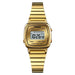 Digital Square Face Watch with Calendar And Alarm - Steel Gold