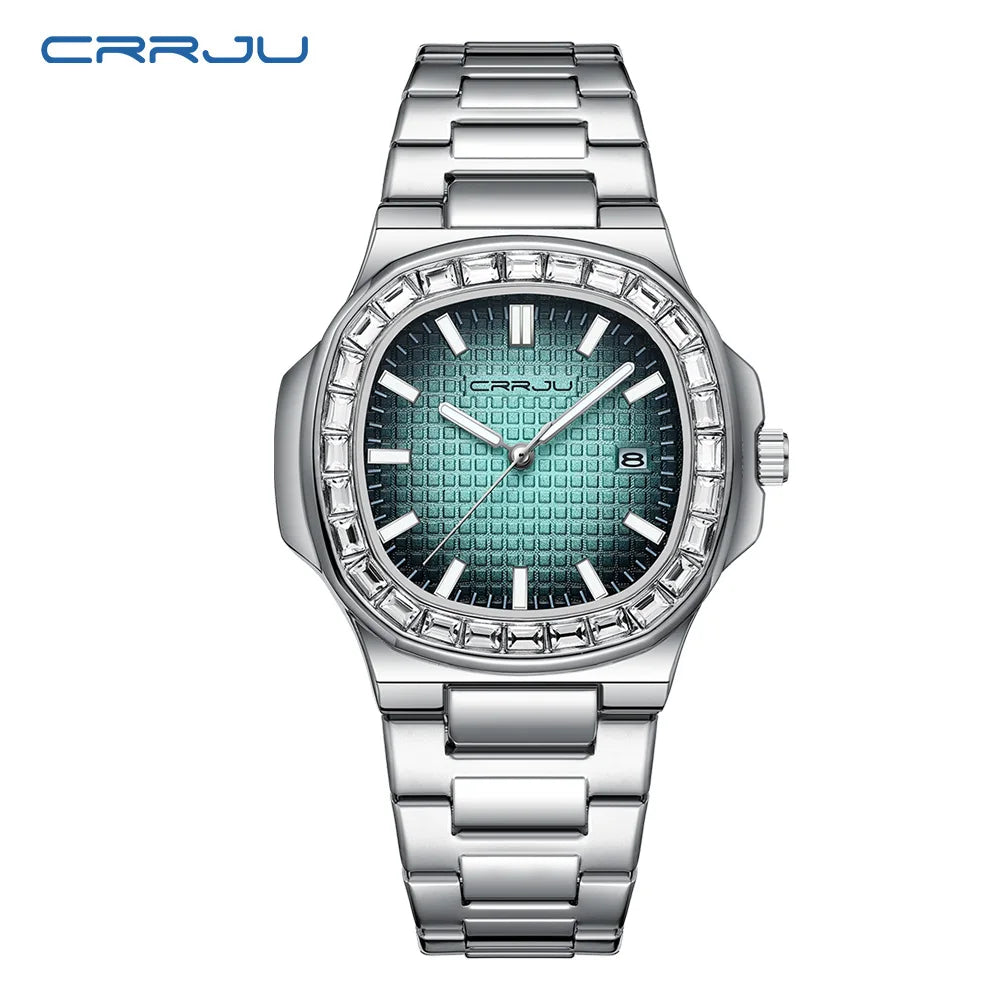 Diamond Bezel Timepiece With Luminous Dial Elegance