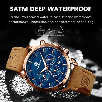 Luxor Chronograph Leather Wristwatch with Sapphire Dial