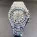Wristwatch for Men Full Diamond Water Resistance - Silver