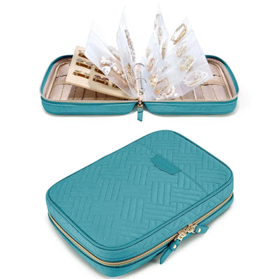 Elegant Jewelry Travel Binder Case See Through Panels