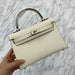 Patchwork Lock Crossbody Bag With Structured Handle - Milkshake White