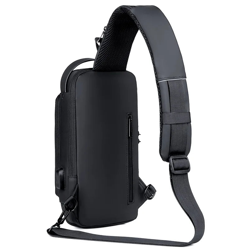 Men Multifunction Anti Theft USB Shoulder Bag Crossbody