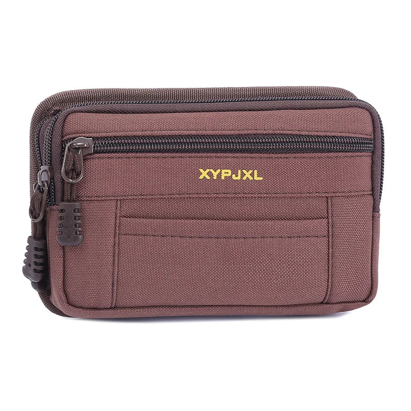 Waist Pack with Two Zippered Pockets Box Shape