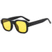 Retro Square Sunglasses UV400 Classic Frame Design - Black Yellow