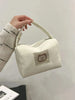 Handbag with Bear Patch and Soft Finish Compact - White