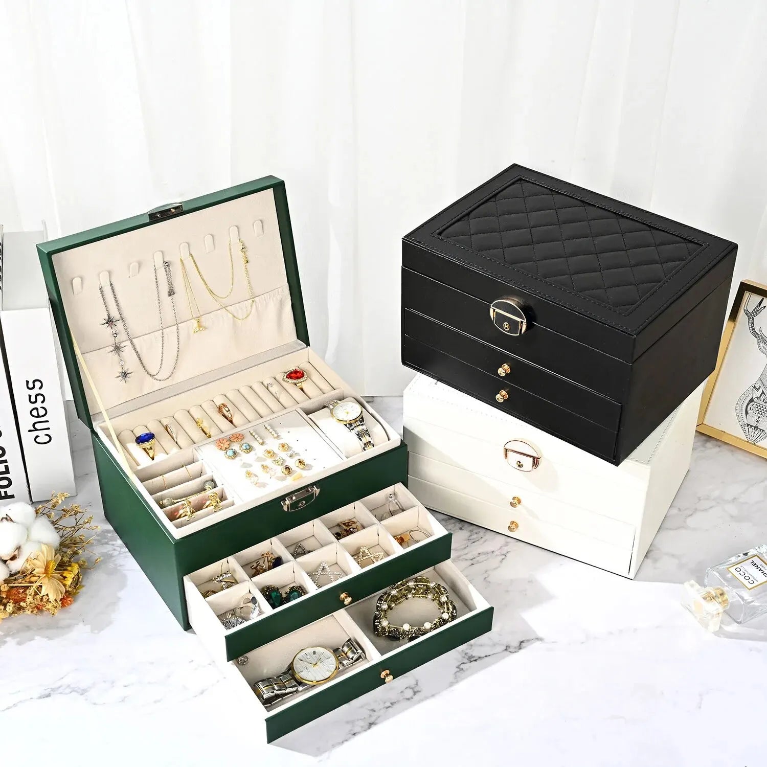 Jewellery Storage Box Multi Layer Drawer Organizer