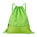 Drawstring Gym Backpack with Front Zip Pocket - Green
