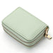 Compact Zipper Wallet with Multiple Card Slots - Light Green