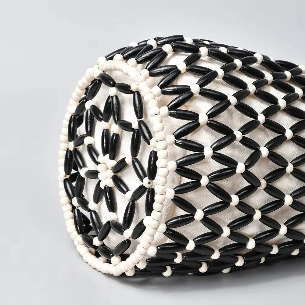 Bohemian Woven Handbag with Beaded Detailing Exclusive