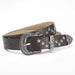 Star Rivet Belt with Ornate Buckle and Star Studs - Coffee