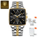 Square Chronograph Timepiece With Luminous Hands Plus - Gold Black