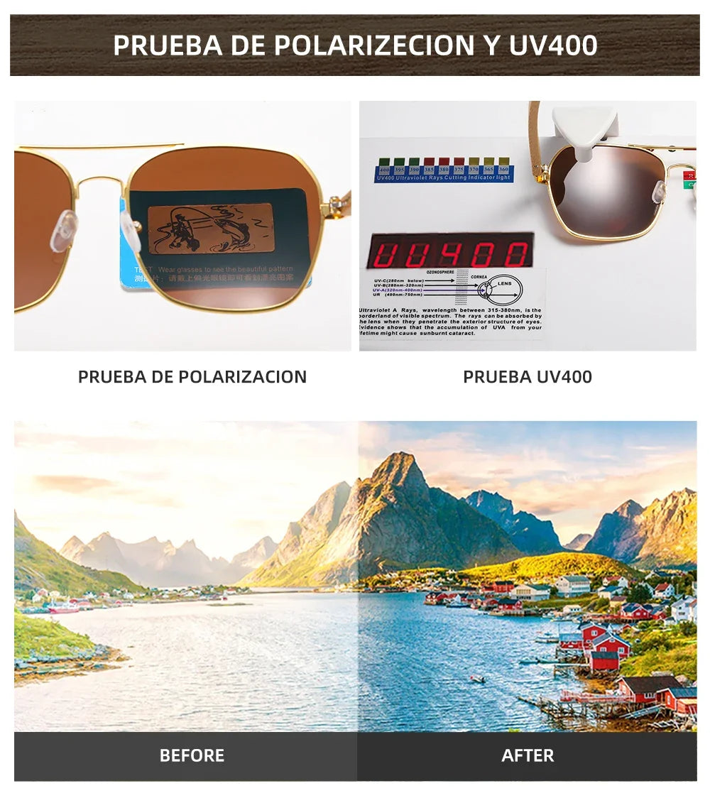 Sunglasses Rectangle Polarized UV400 Eyewear Pro