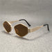 Vintage Punk Sunglasses with Round Metal Frame Elite - Brown
