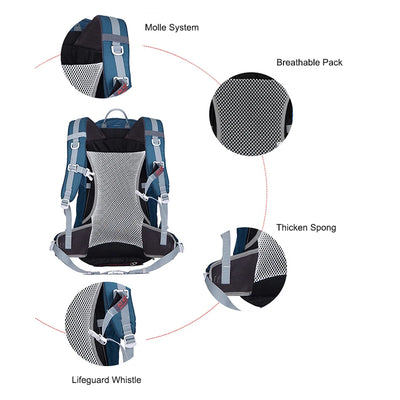 Backpack External Frame Hiking Bag Waterproof