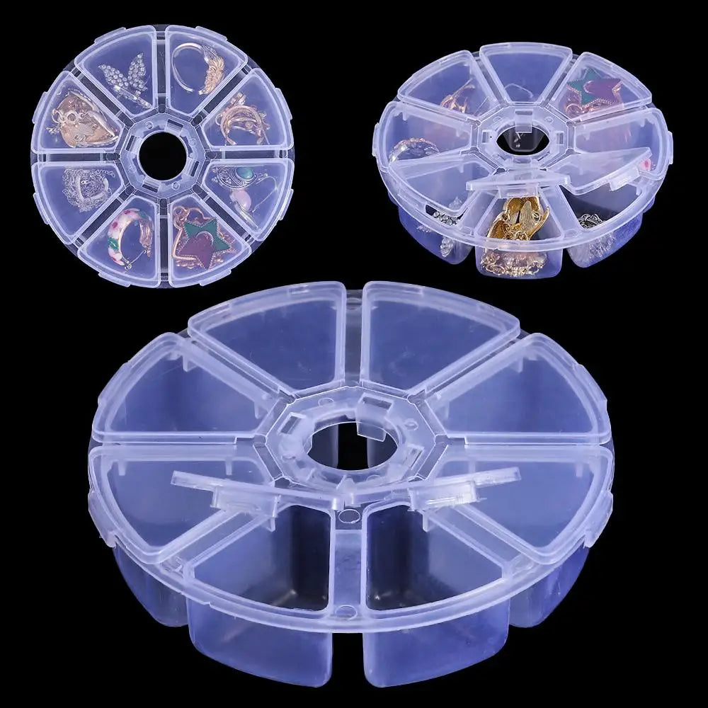 Round Beads Organizer with 8 Compartments Jewelry Box
