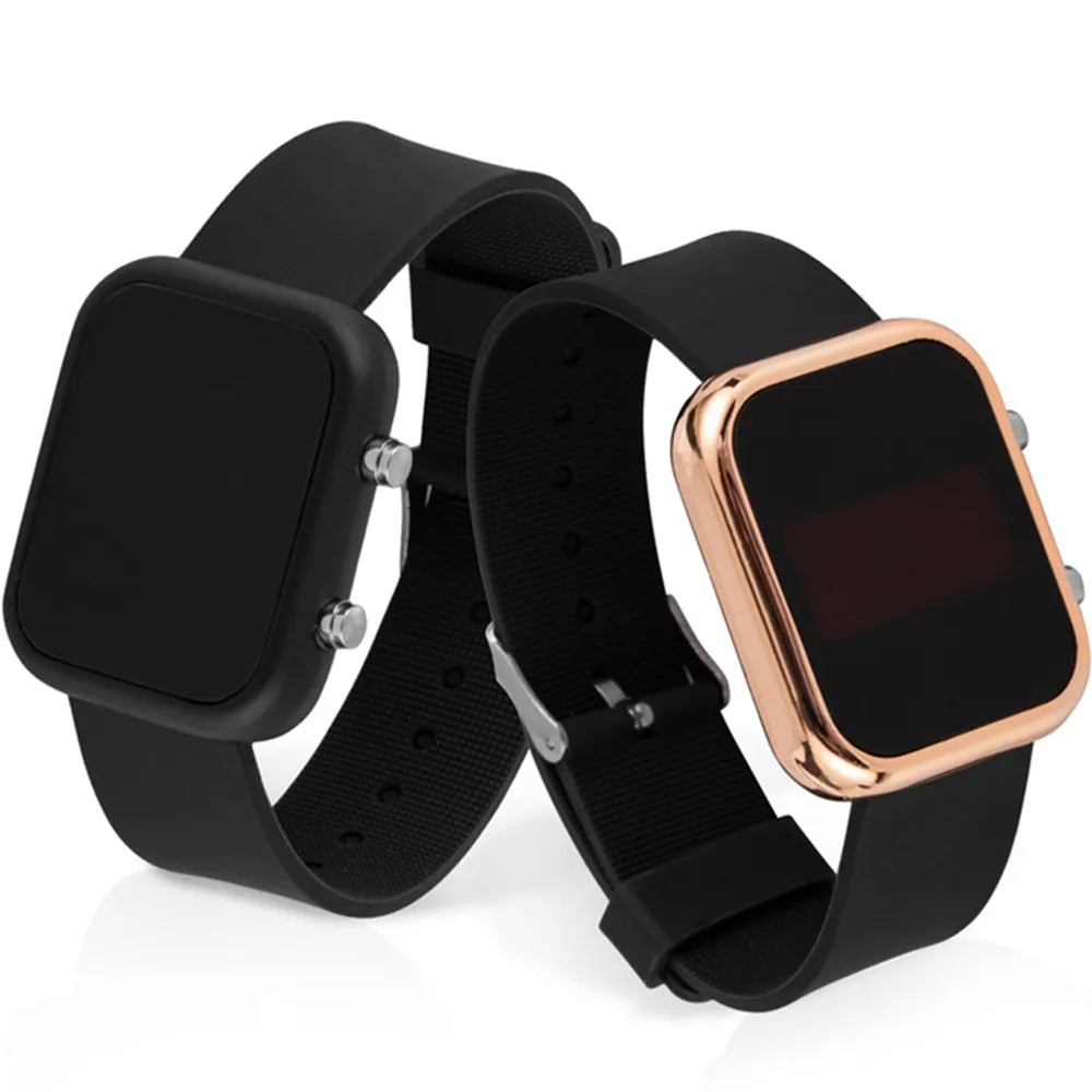 Digital LED Square Watch with Adjustable Strap