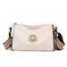 Emblem Crossbody Bag With Wide Strap And Circular Clasp - Off White