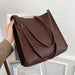Tote Bag with Interior Pockets and Zipper Closure - Coffee