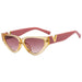 Cat Eye Sunglasses With V Accent Frame Everyday Style - Champagne Tea
