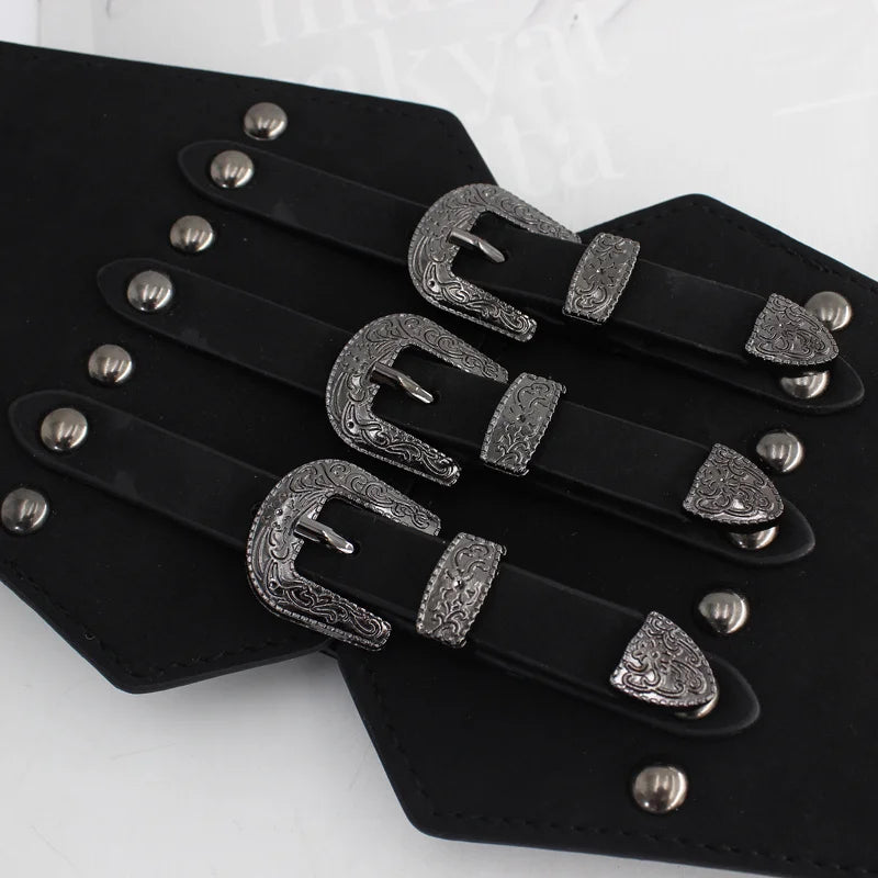 Corset Belt with Elastic Waist And Buckle Straps