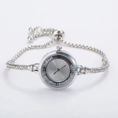 Wristwatch with Crystal Trim Dial and Elegant Bracelet - WO2MEN