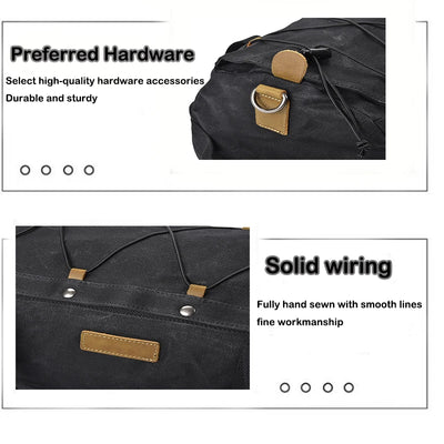 Waterproof Canvas Motorcycle Rear Seat Bag Big Capacity