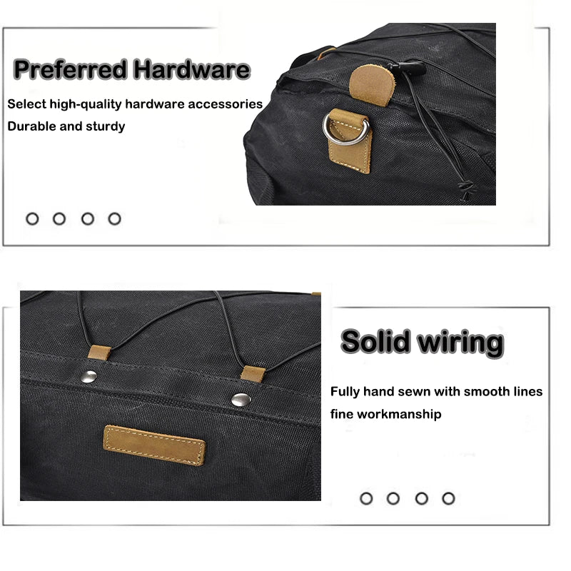 Waterproof Canvas Motorcycle Rear Seat Bag Big Capacity