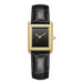 Rectangular Quartz Watch with Leather Strap Timeless - Gold Black