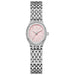 Watch Textured Dial Bracelet Timepiece for Everyday Use - Silver Pink