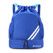 Drawstring Gym Backpack with Bottom Zipper Closure - Blue V2
