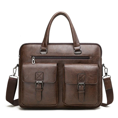Business Briefcase Bag with Front Pockets for Laptop