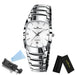 Luxury Quartz Wristwatch for Men Rectangular Dial - Silver White V2