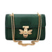 Crocodile Print Crossbody Bag Bee Lock Charm Chain - Green