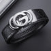 Belt with Automatic Buckle Embossed Pattern Design - Silver