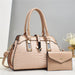 Crocodile Texture Handbag Tote with Top Handle - Khaki