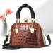 Crocodile Pattern Shoulder Bag with Gold Hardware - Photo Colour V6