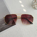 Pilot Sunglasses Double Bridge Metal Frame Classic - Gold Dark Brown