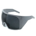 Oversized Sunglasses Shield UV400 for Cycling - Gray Frame