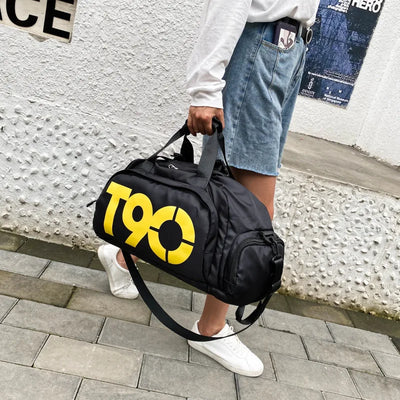 Travel Duffle Bag with Bold Logo Print for Gym